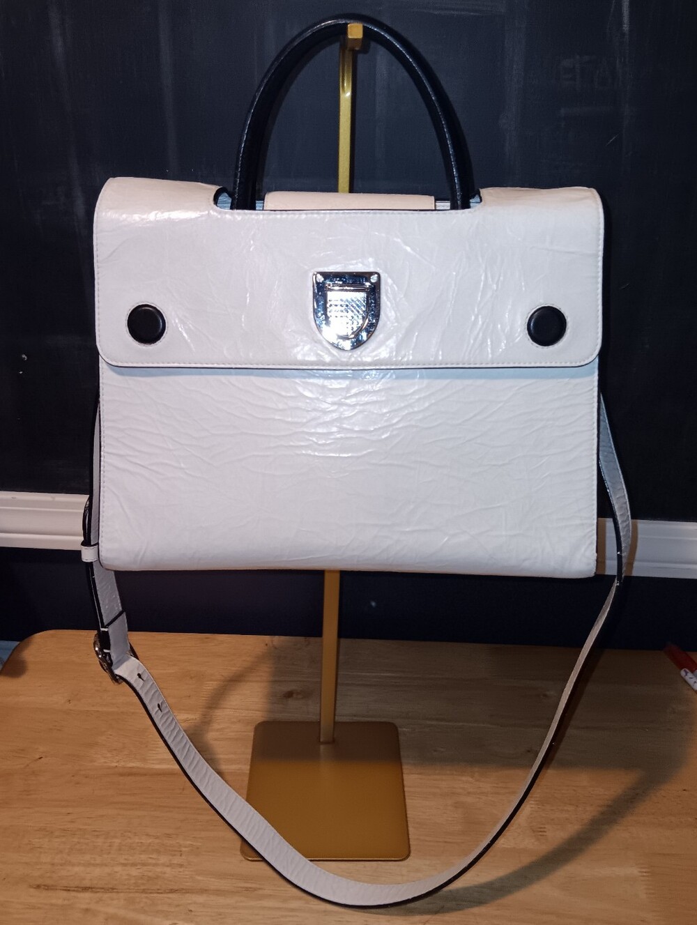Christian Dior Diorever White Leather Top-Handle Shoulder Bag